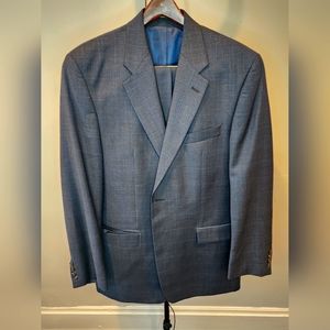 Ralph Lauren Suit Mens Jacket Size 42L Pants 36x32 Blue 100% Wool 2Pc Suit
